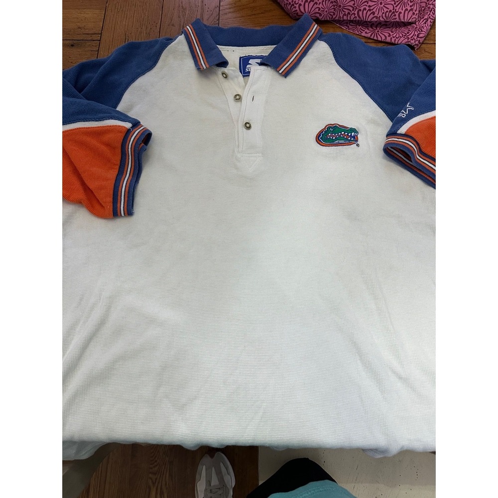 vtg starter white florida gators polo medium‎